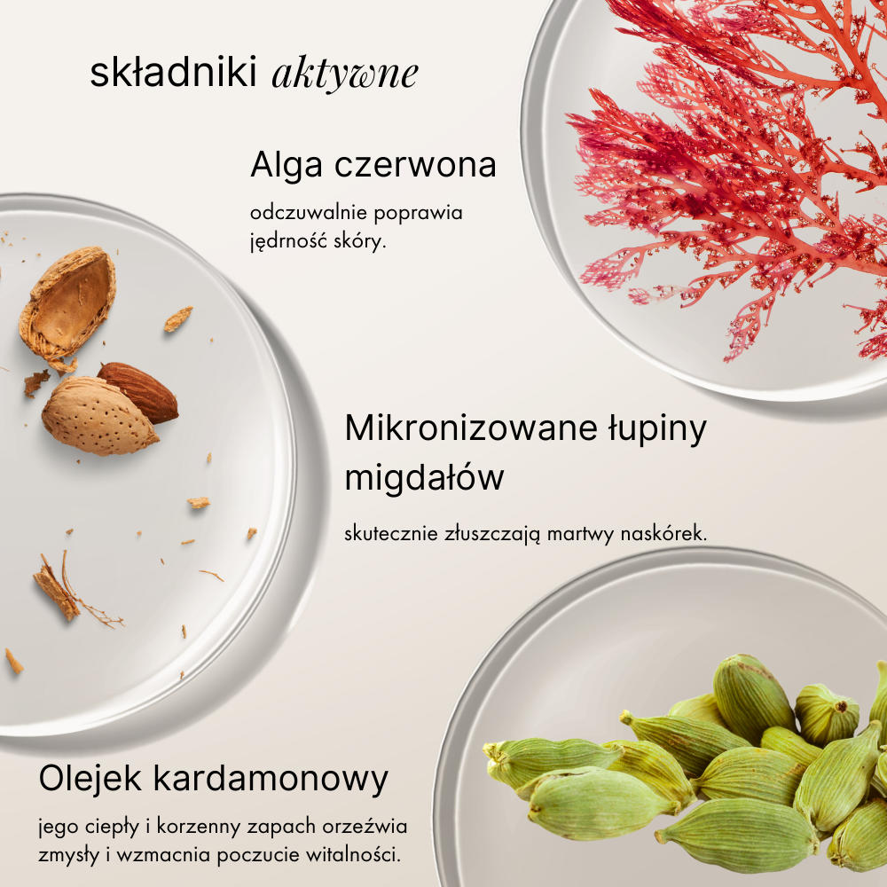 Wygładzająco-regenerujący peeling solny do ciała kardamon z wanilią | 300 g | Mokosh