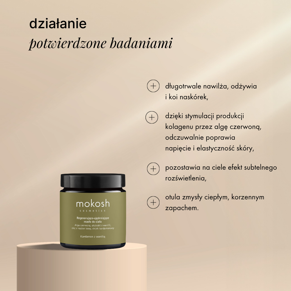 Regenerująco-ujędrniające masło do ciała kardamon z wanilią | 120 ml | Mokosh