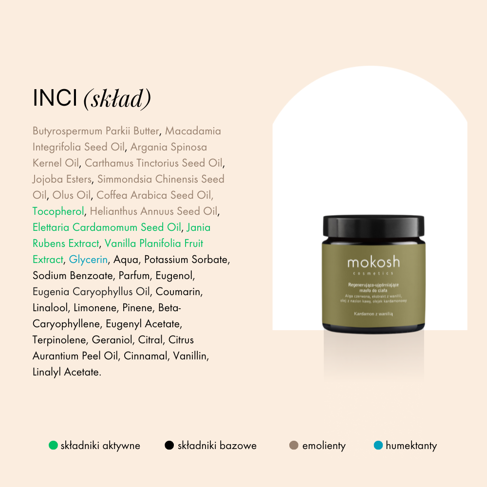 Regenerująco-ujędrniające masło do ciała kardamon z wanilią | 120 ml | Mokosh