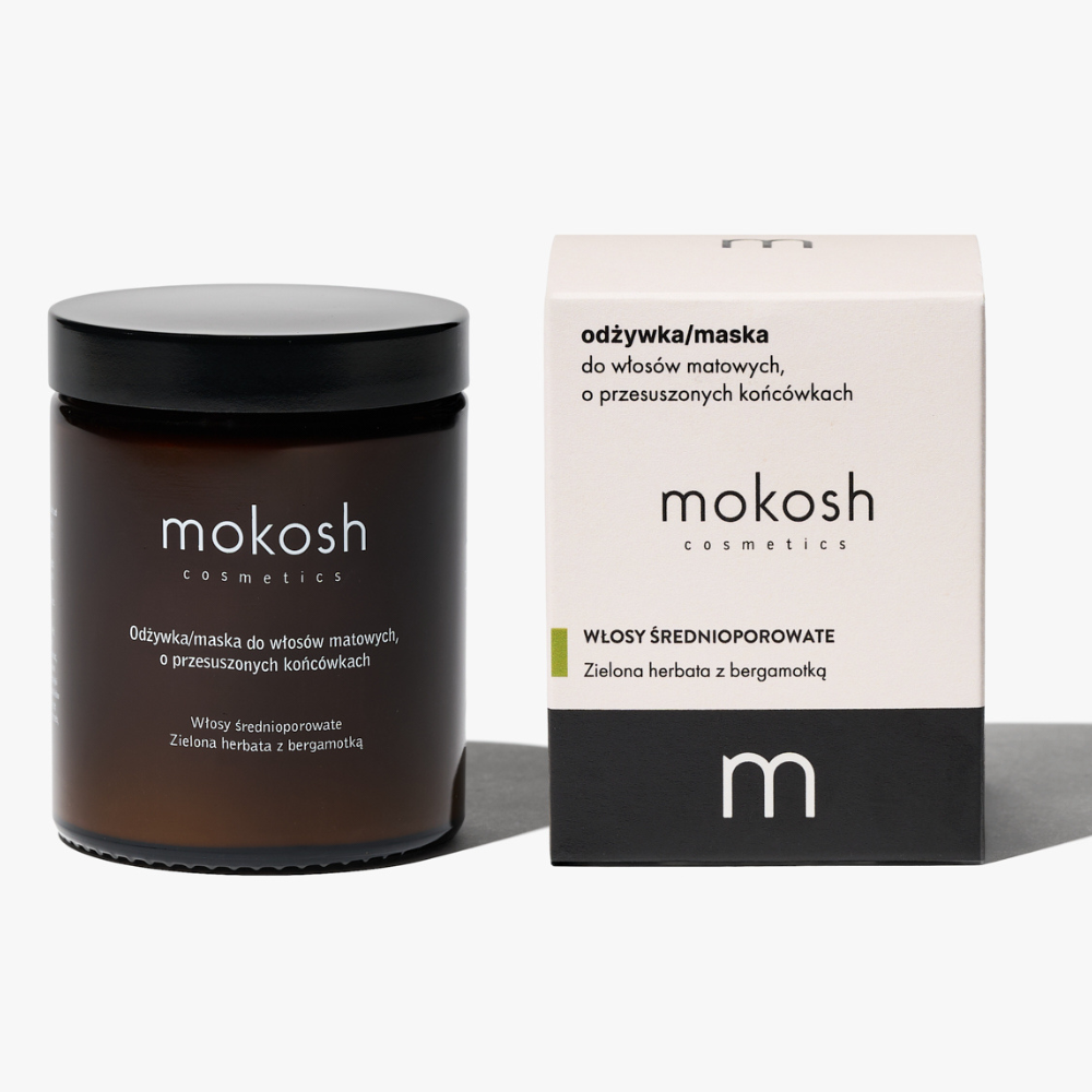 Odżywka/maska do włosów matowych, o przesuszonych końcówkach – zielona herbata z bergamotką | 180 ml | Mokosh