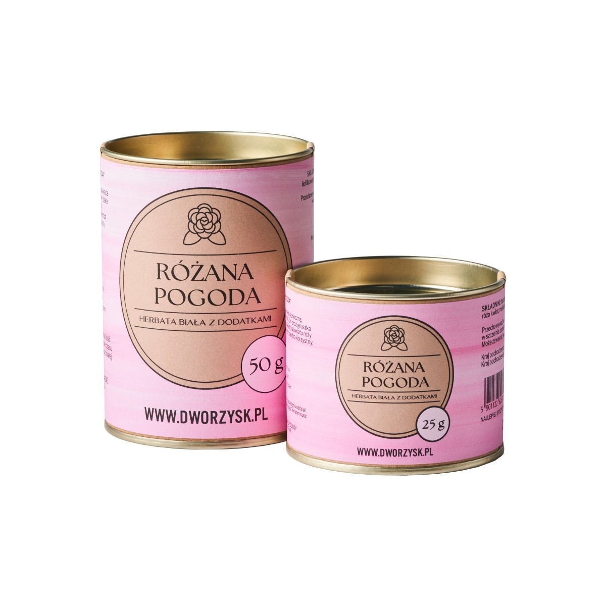 Różana Pogoda – herbata biała Pai Mu Tan z gruszką, różą i brzoskwinią | Dworzysk | 50 g