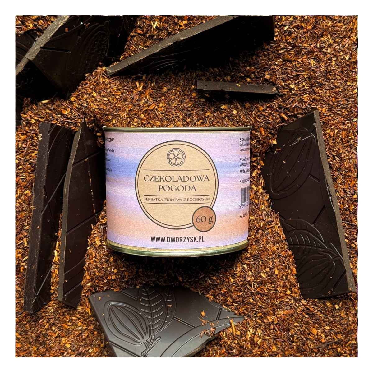 Czekoladowa Pogoda – ziołowa herbatka z rooibosem, kakao i przyprawami | Dworzysk | 120 g