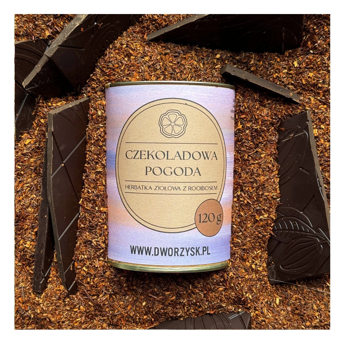 Czekoladowa Pogoda – ziołowa herbatka z rooibosem, kakao i przyprawami | Dworzysk | 120 g