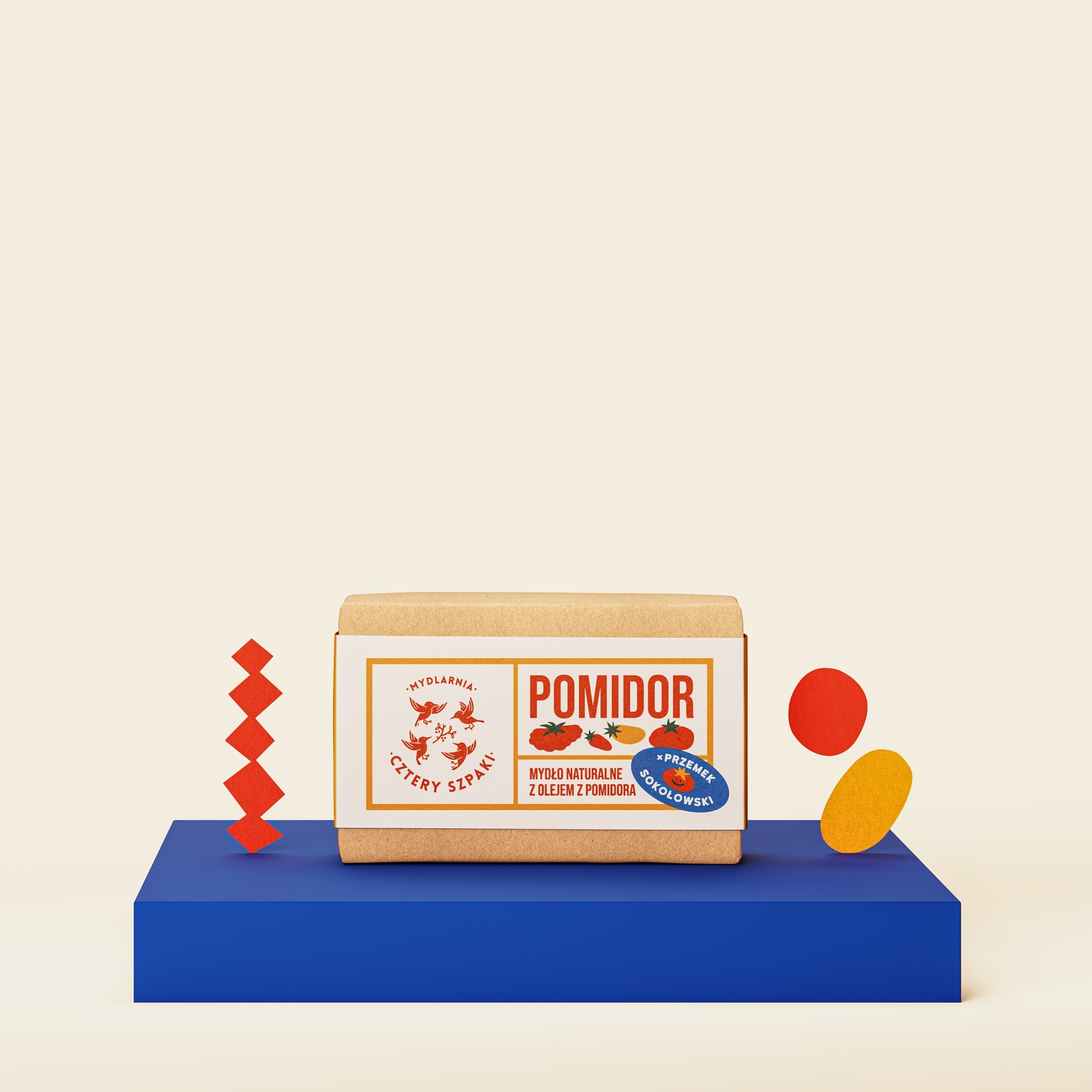Mydło w kostce Pomidor z olejem z nasion pomidora | 110 g | 4 Szpaki
