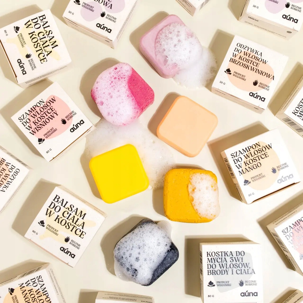 Brzoskwiniowa odżywka do włosów w kostce emolientowa z jedwabiem roślinnym | 50 g | Auna