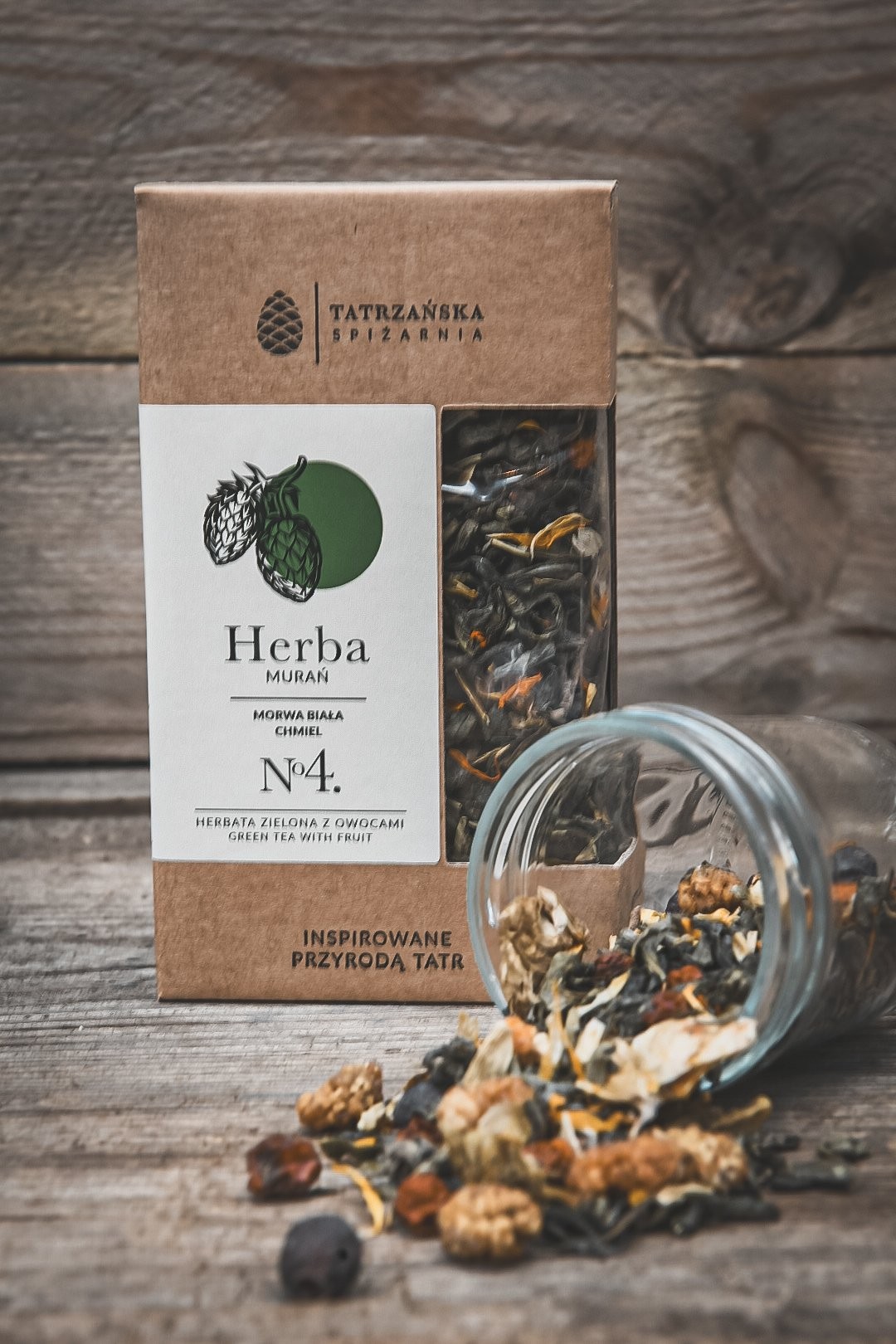 Herbata MURAŃ – zielona herbata z chmielem i morwą | 100g | Tatrzańska Spiżarnia