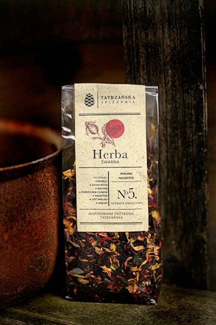 Herbata ŚWARNA – owocowa z dziką różą i maliną | 100 g | Tatrzańska Spiżarnia
