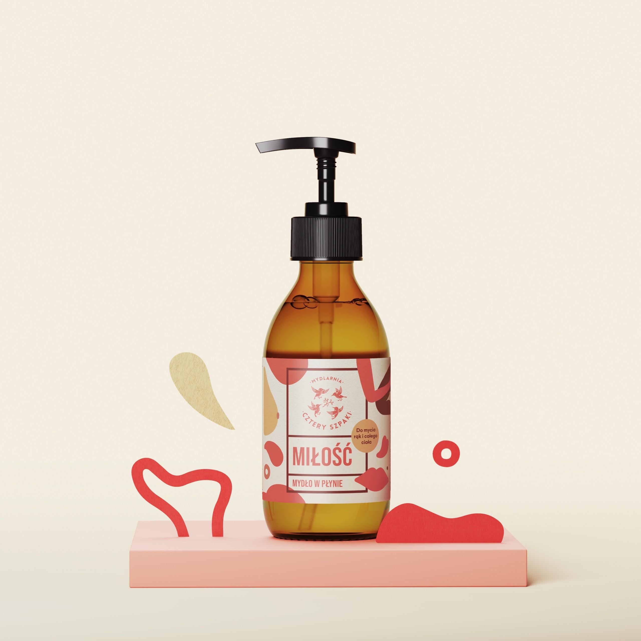 Miłość – naturalne mydło w płynie | 300 ml | grejpfrut i paczula | 4 Szpaki