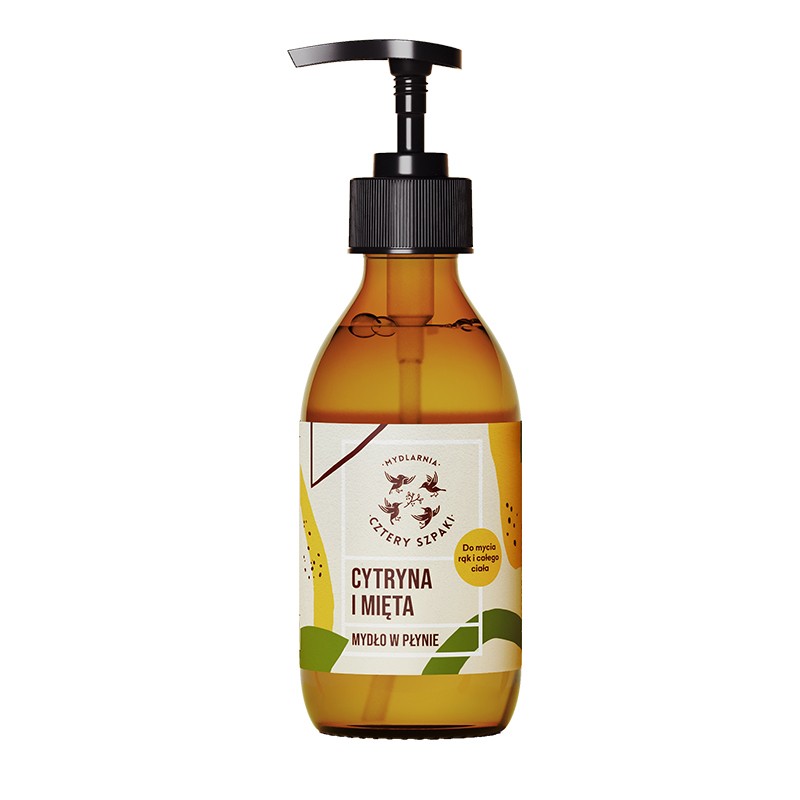 Cytryna i Mięta | naturalne mydło w płynie | 300 ml | 4 Szpaki