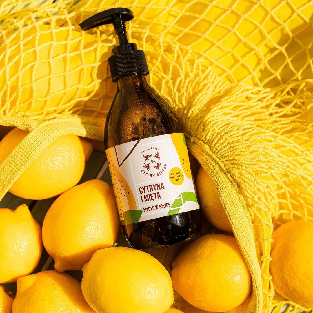 Cytryna i Mięta | naturalne mydło w płynie | 300 ml | 4 Szpaki