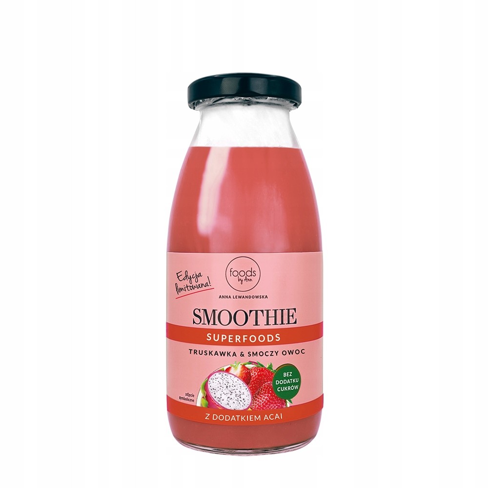 Smoothie Truskawka & Smoczy Owoc 250 ml | bez cukru | Foods by Ann