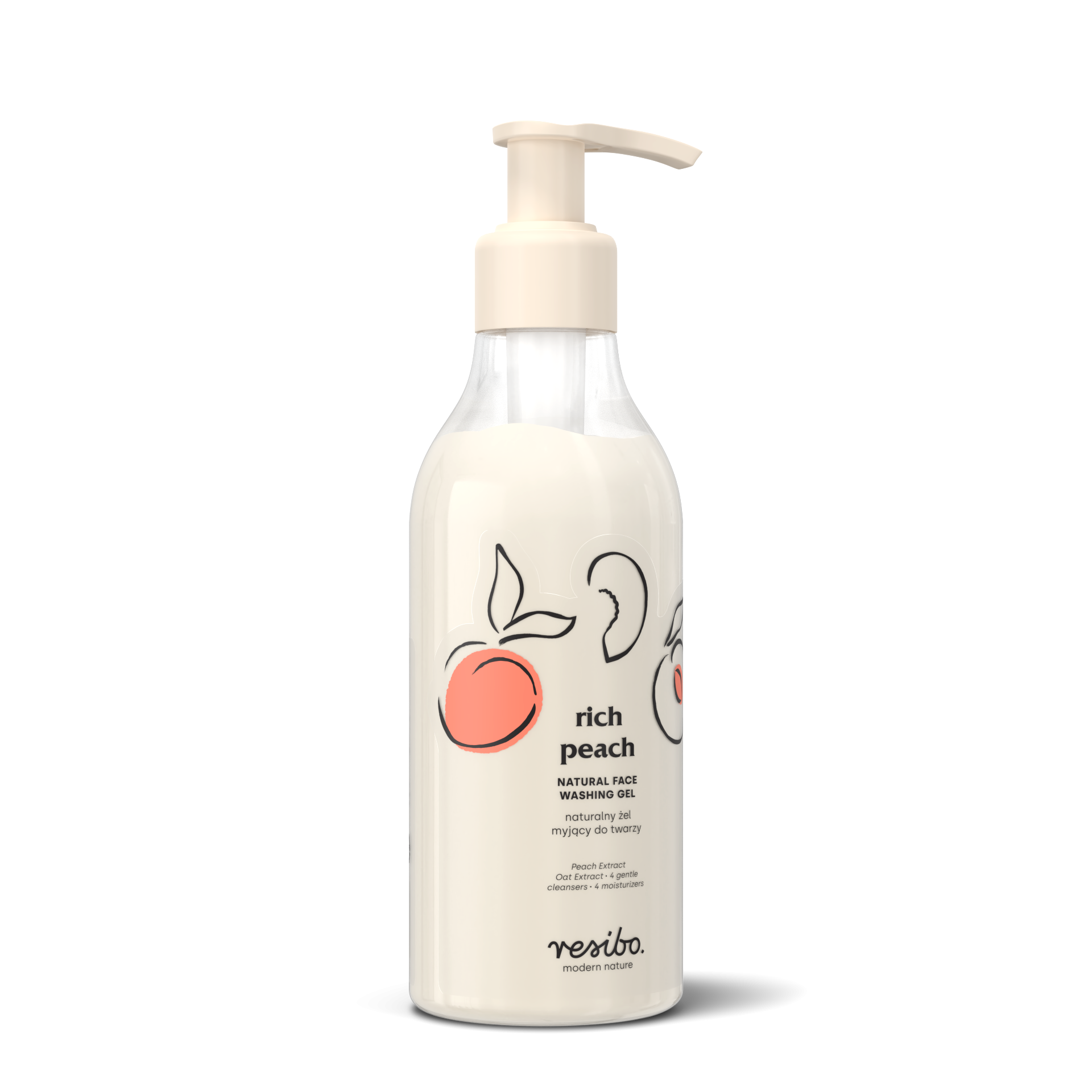 Rich Peach | naturalny żel myjący do twarzy | 250 ml | Resibo