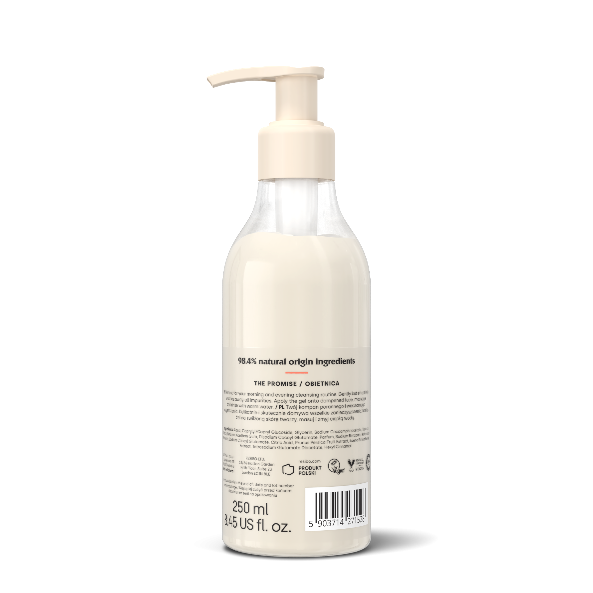 Rich Peach | naturalny żel myjący do twarzy | 250 ml | Resibo