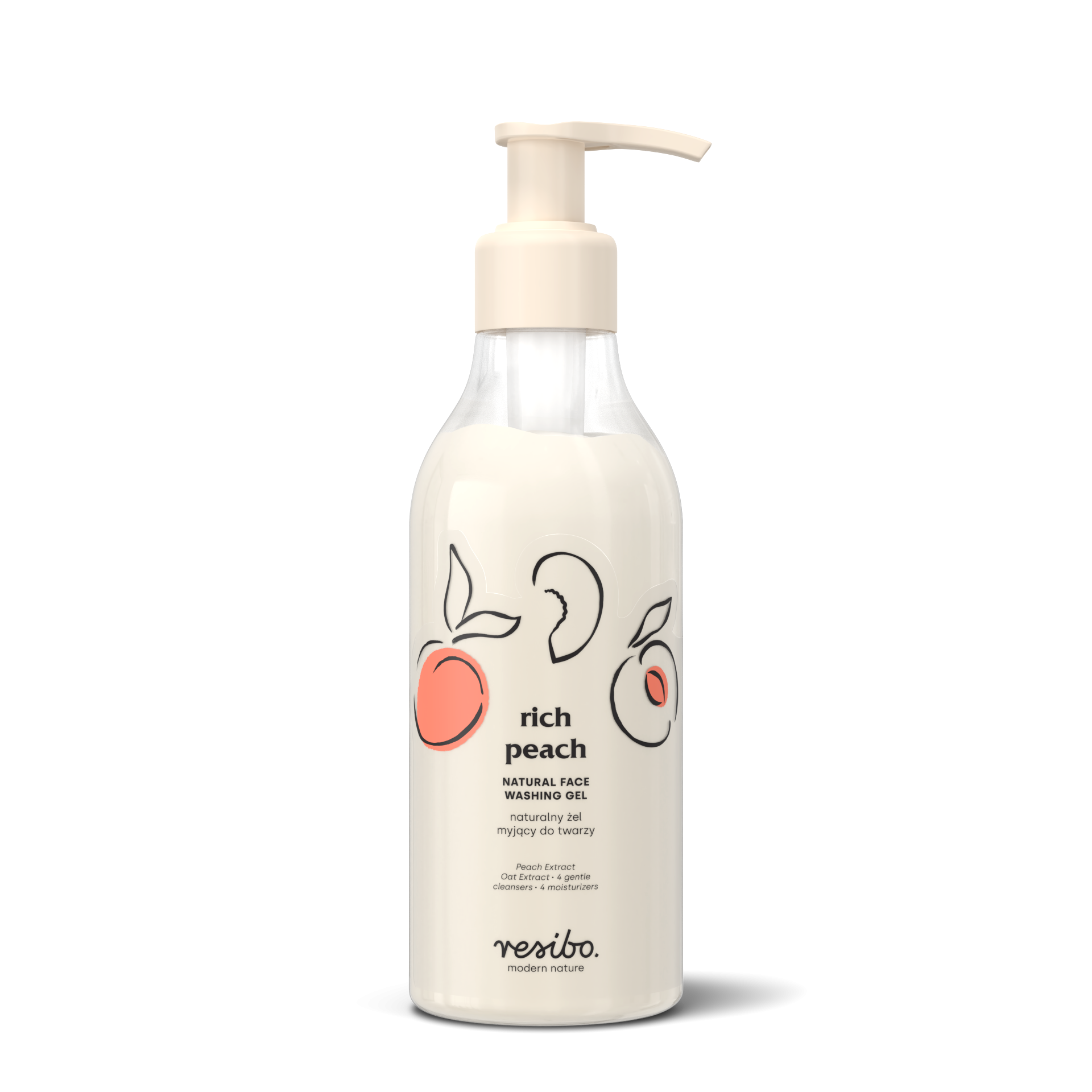 Rich Peach | naturalny żel myjący do twarzy | 250 ml | Resibo