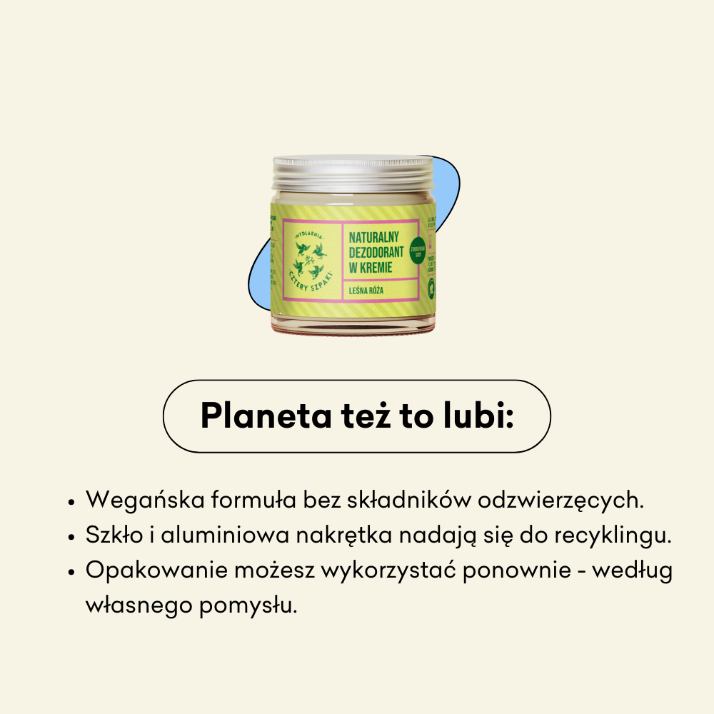 Naturalny dezodorant w kremie Leśna Róża z sodą – 4 Szpaki, 60 ml