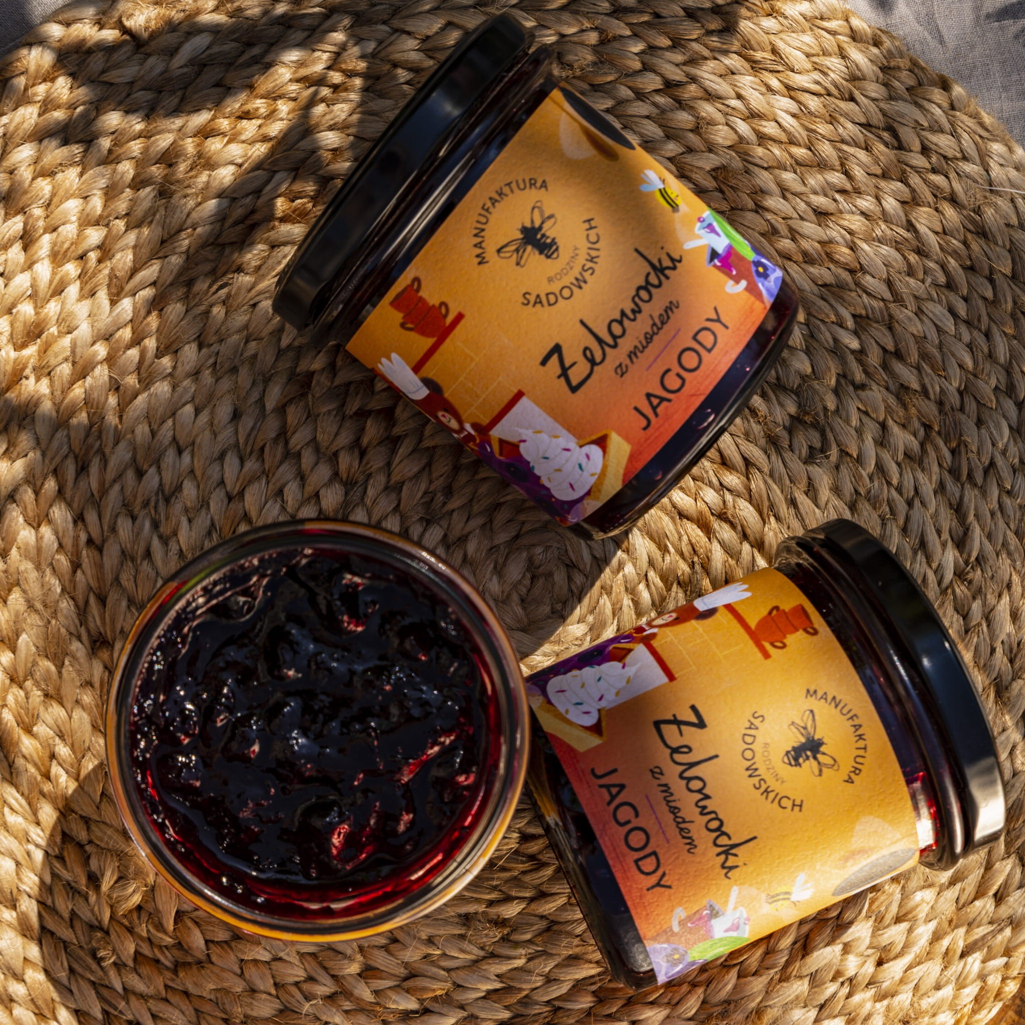 Żelowocki z miodem i jagodami | 320 g | Pasieki Sadowskich