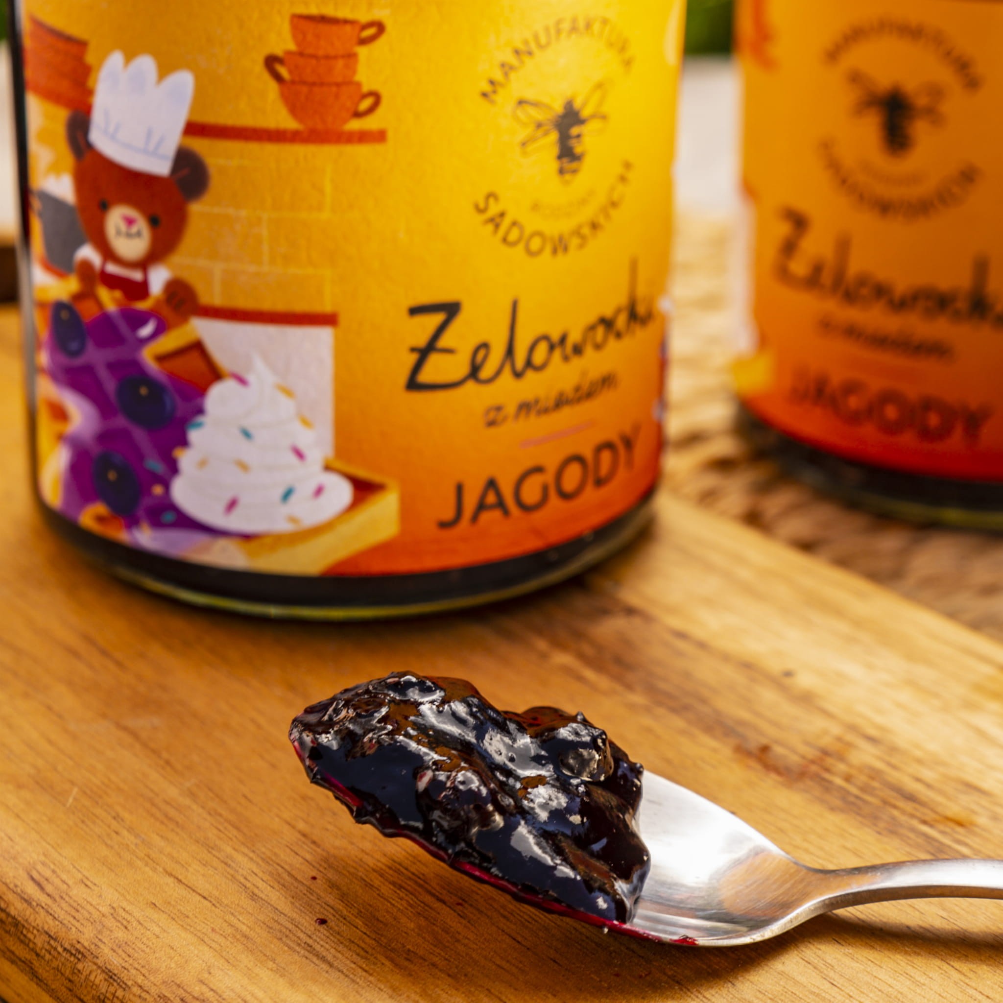 Żelowocki z miodem i jagodami | 320 g | Pasieki Sadowskich