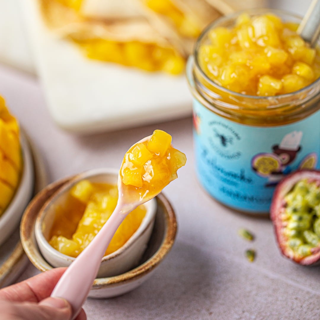 Żelowocki z miodem mango i marakują | 320 g | Pasieki Sadowskich