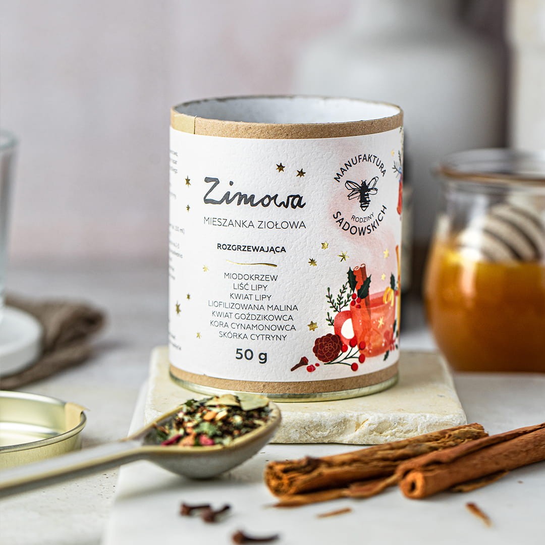 Zimowa herbata ziołowa | ręcznie robiona mieszanka 50 g | Pasieki Sadowskich