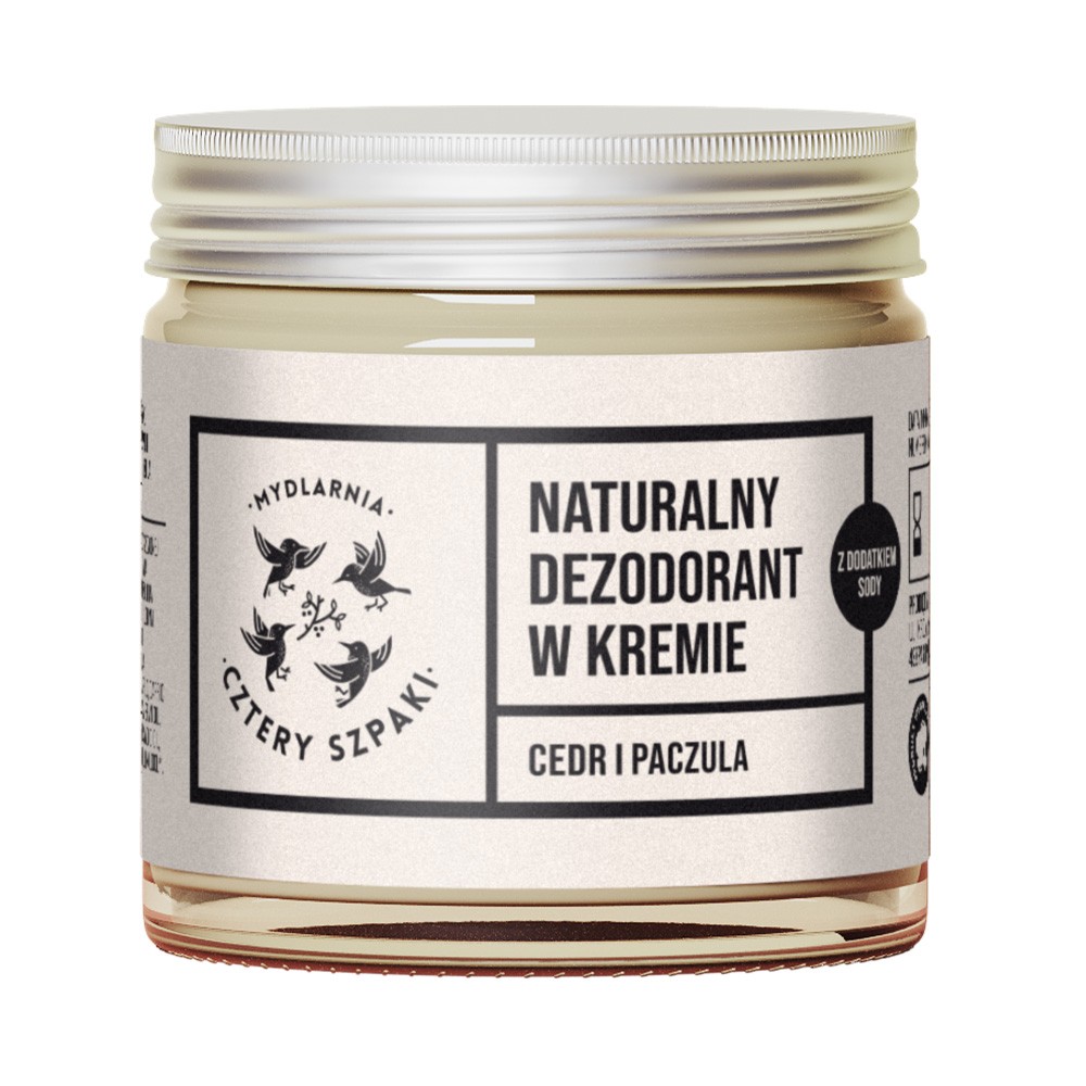 Naturalny dezodorant w kremie Cedr i Paczula 60 ml | 4 Szpaki