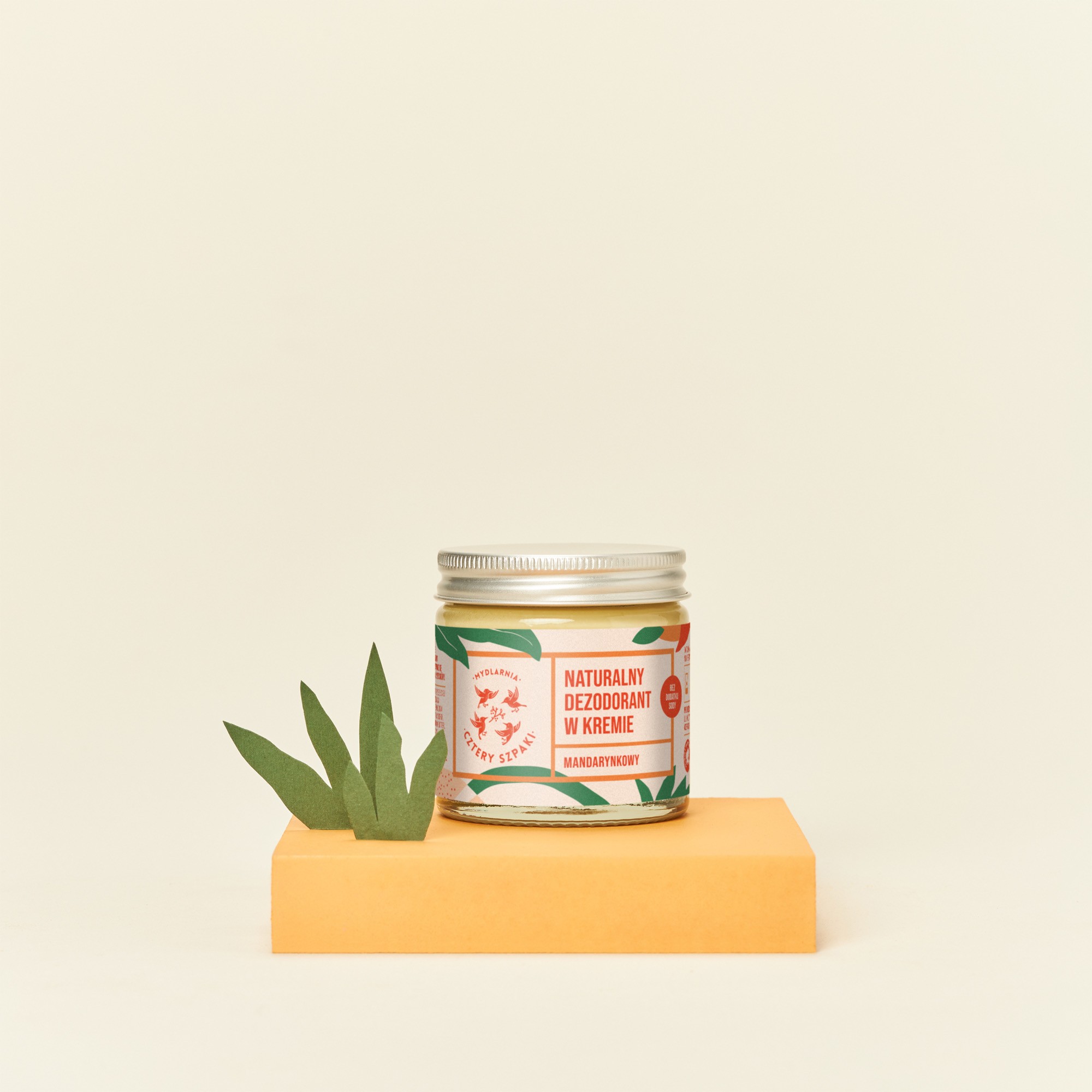 Dezodorant naturalny w kremie mandarynkowy bez sody 60ml | 4 Szpaki