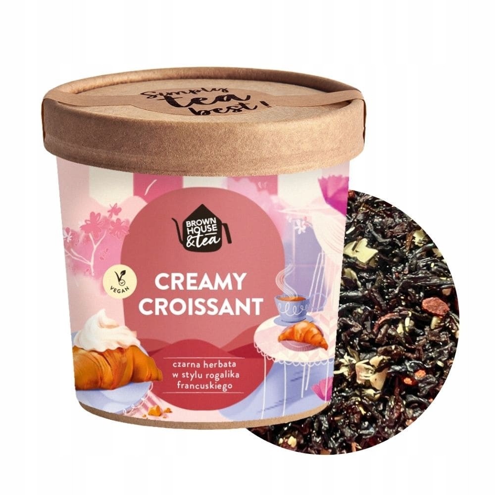 Creamy Croissant – czarna herbata z migdałami i wanilią 50 g | Brown House & Tea