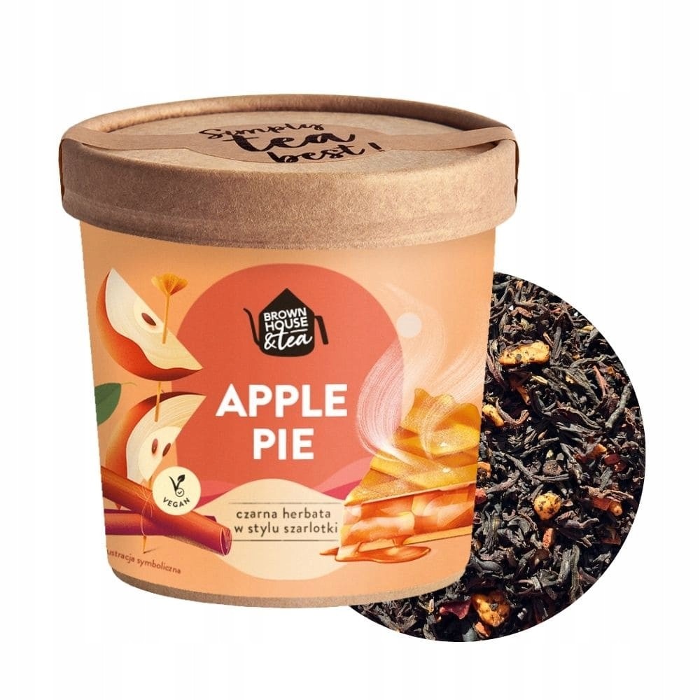 Apple Pie – czarna herbata z jabłkiem, cynamonem i wanilią 55 g | Brown House & Tea