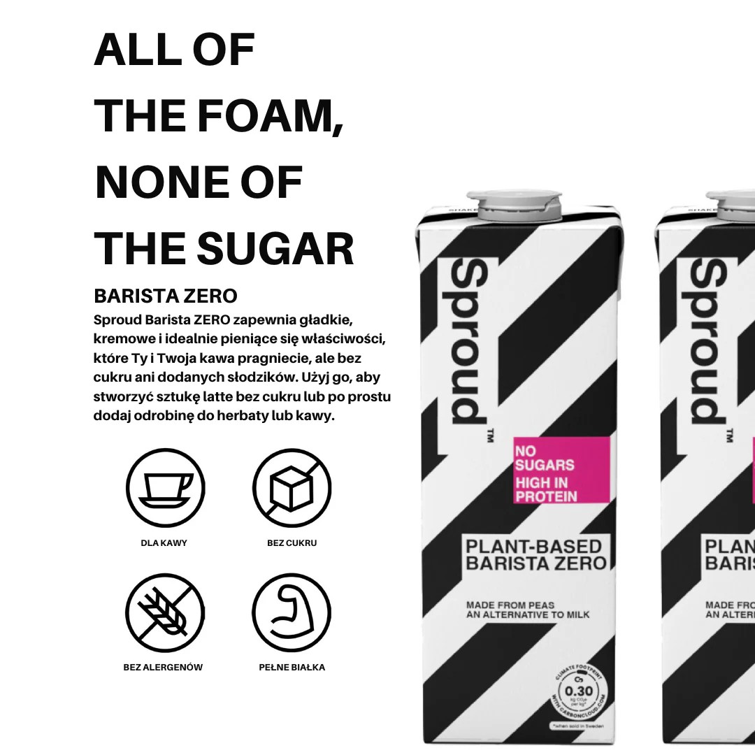 Sproud Barista Zero — napój roślinny z żółtego grochu | 1 l | Sproud International AB