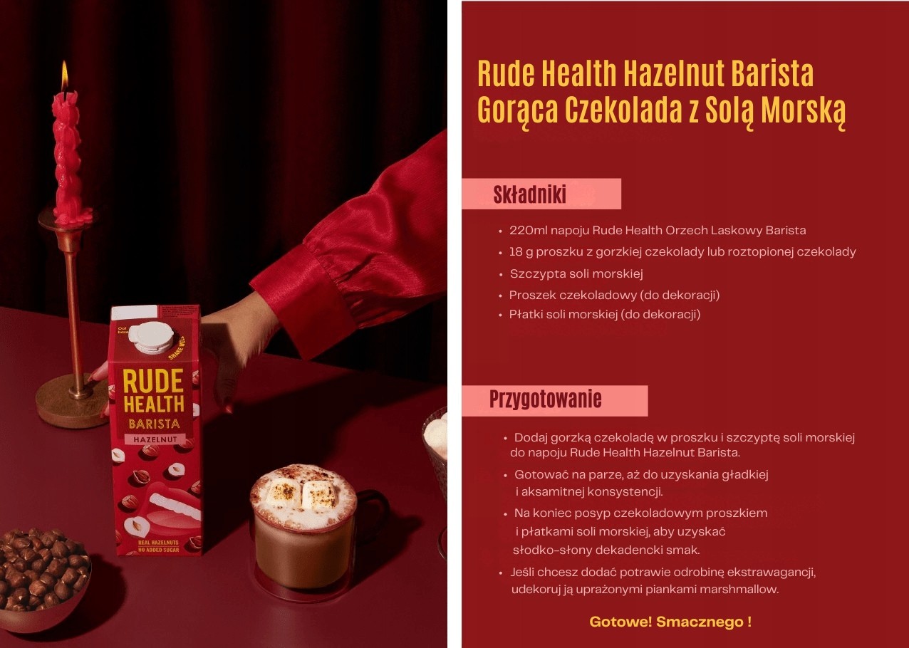 Rude Health — napój roślinny z orzechów laskowych Barista | 1 l | Rude Health