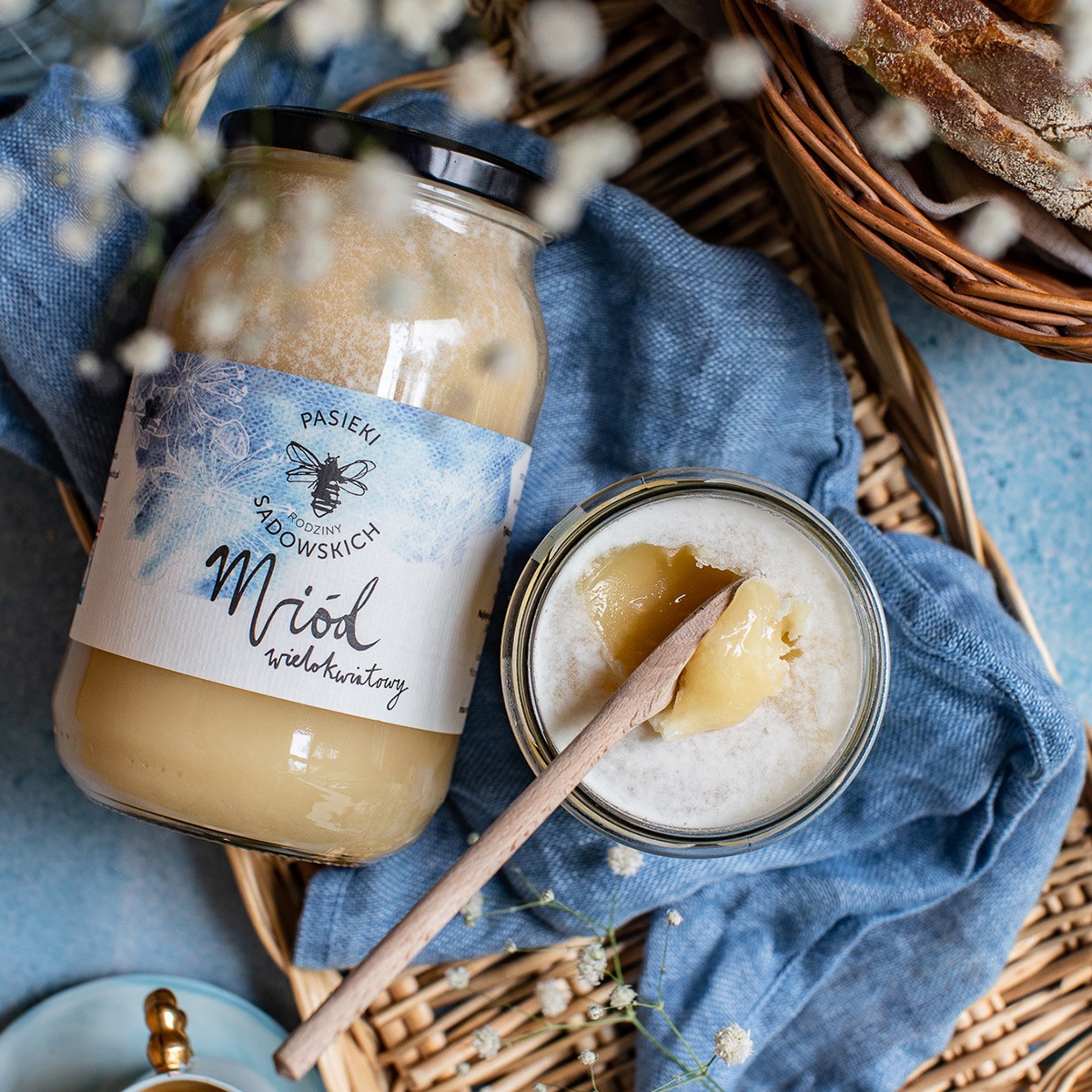 Miód wielokwiatowy świeży 2025 | 1200 g | naturalny miód z polskiej pasieki