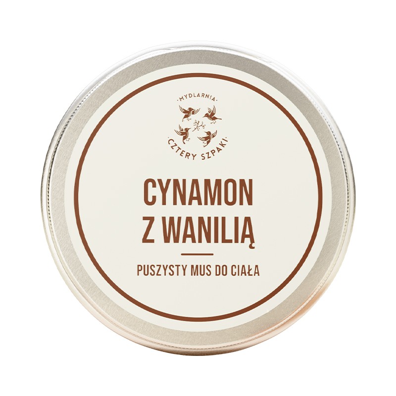 Mus do ciała cynamon z wanilią – naturalny, rozgrzewający | 4 Szpaki