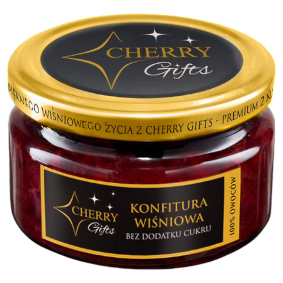 Konfitura wiśniowa bez cukru Cherry Gifts – 235 g | naturalna, ręcznie robiona