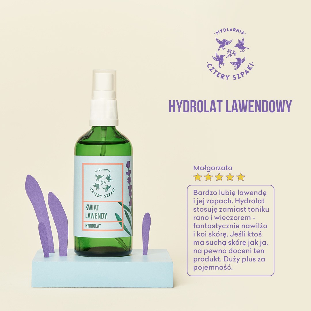 Hydrolat lawendowy | naturalny tonik do twarzy | 4 Szpaki