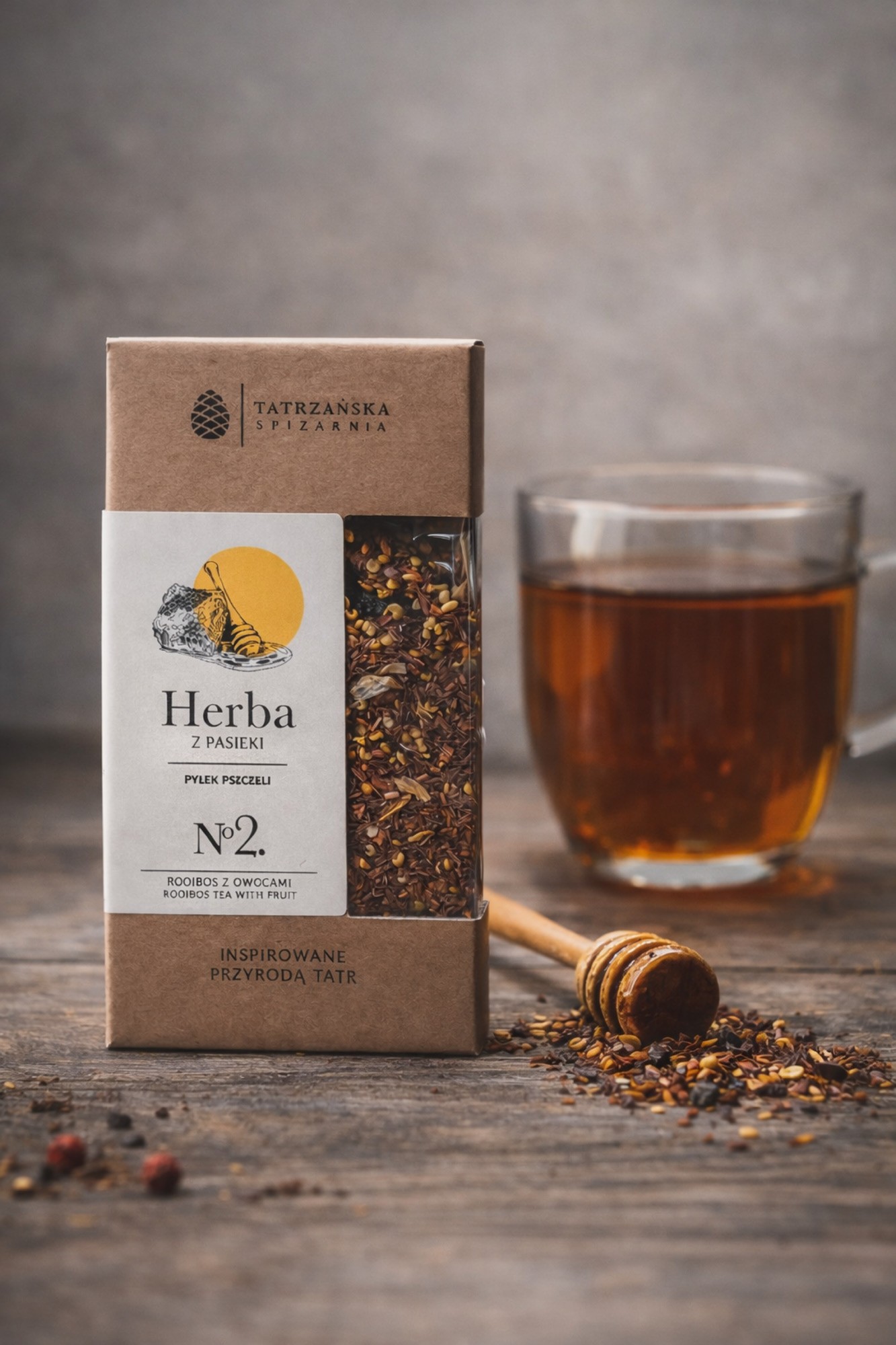 Herbata z pasieki Nº2 – rooibos z pyłkiem pszczelim i owocami | 100g | Tatrzańska Spiżarnia