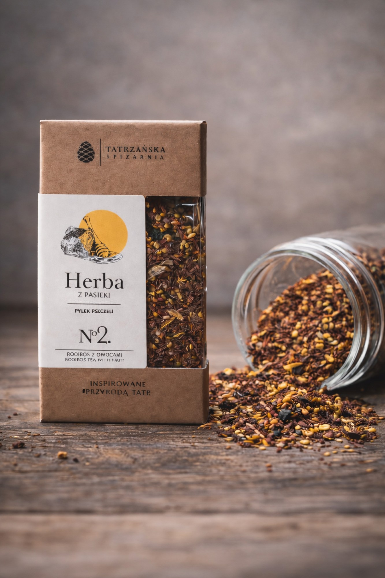 Herbata z pasieki Nº2 – rooibos z pyłkiem pszczelim i owocami | 100g | Tatrzańska Spiżarnia