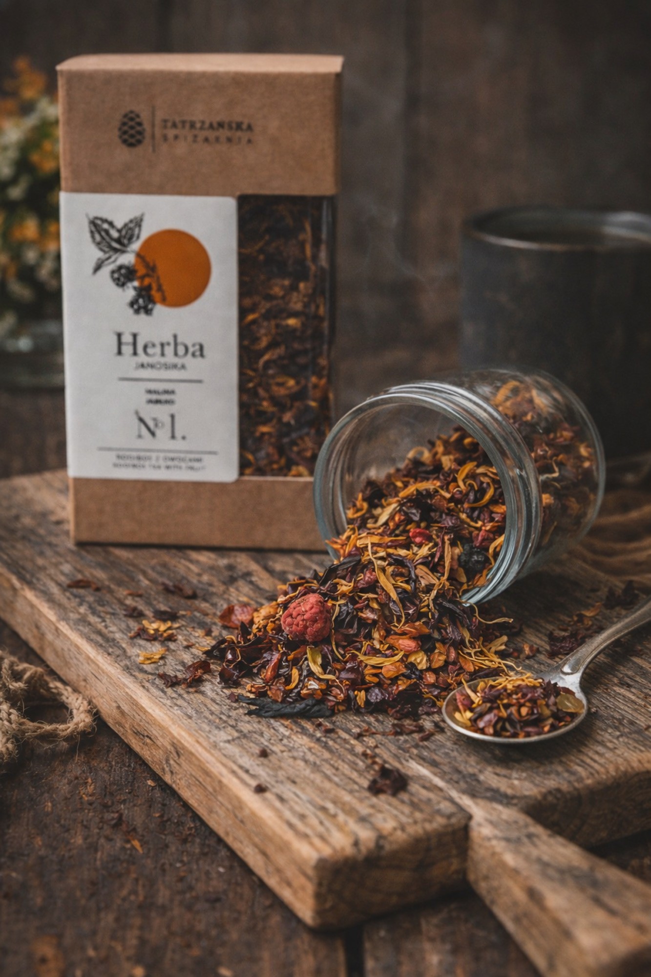 Herba JANOSIKA – rooibos z hibiskusem i maliną | 100g | Tatrzańska Spiżarnia
