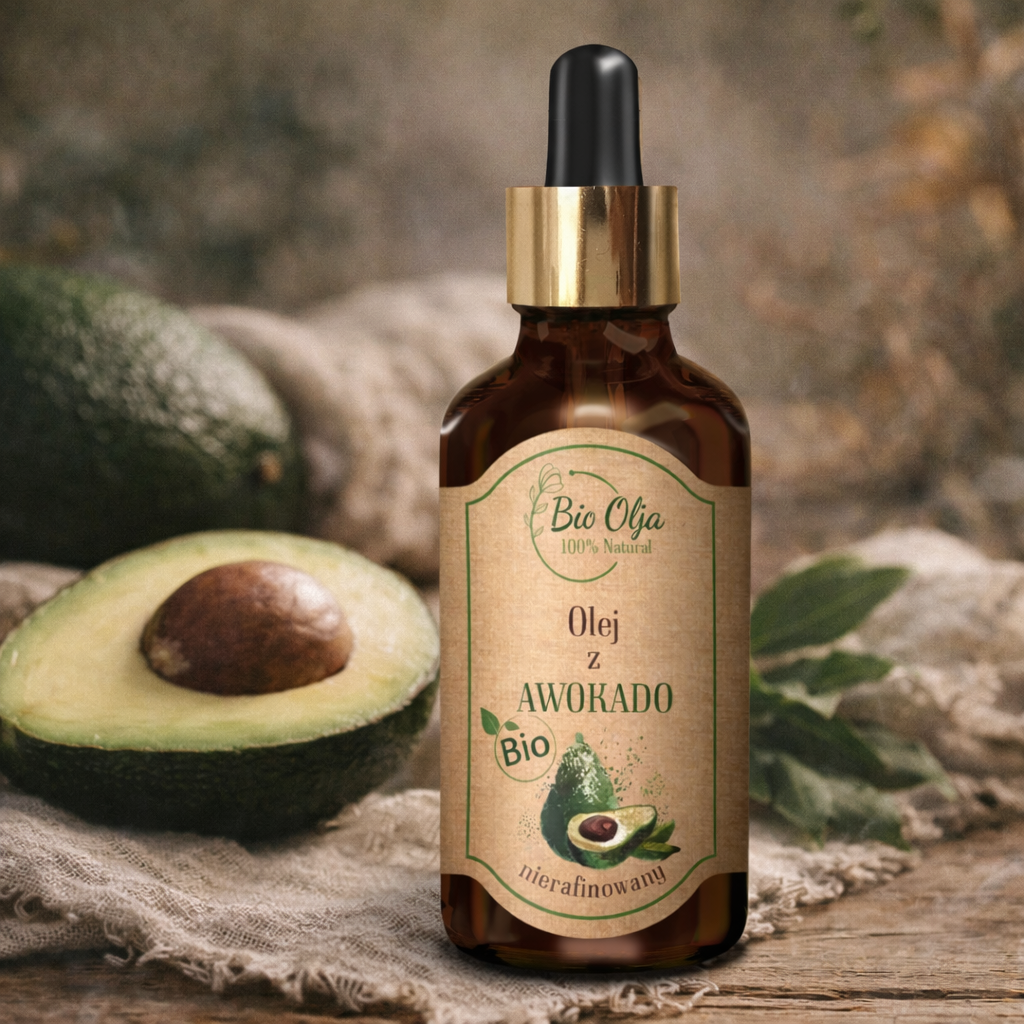 Olejek z awokado nierafinowany do twarzy, ciała i włosów | 50 ml | BioOlja