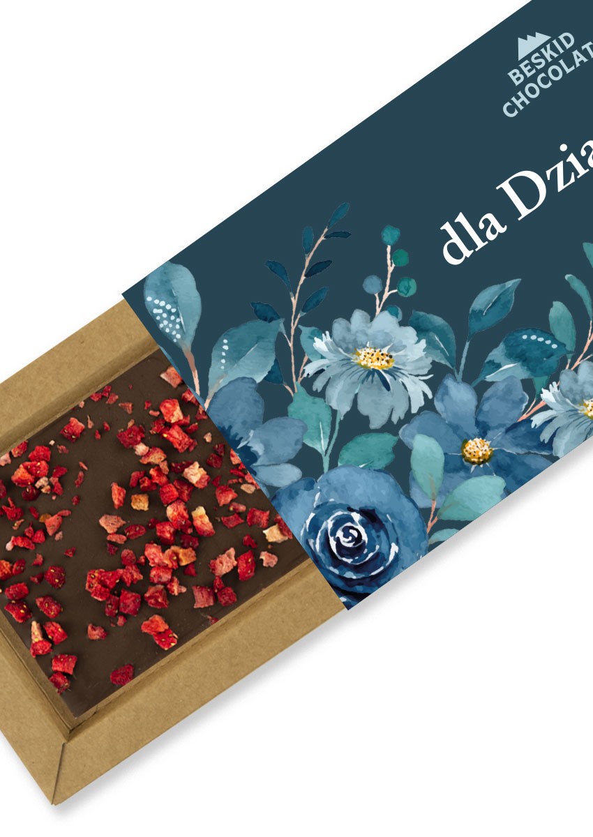 Czekolada mleczna z truskawkami dla dziadka | Beskid Chocolate