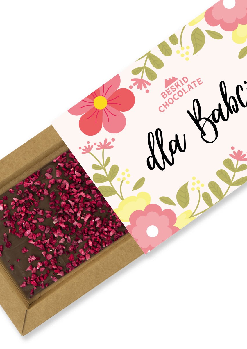 Czekolada mleczna z malinami dla babci | Beskid Chocolate