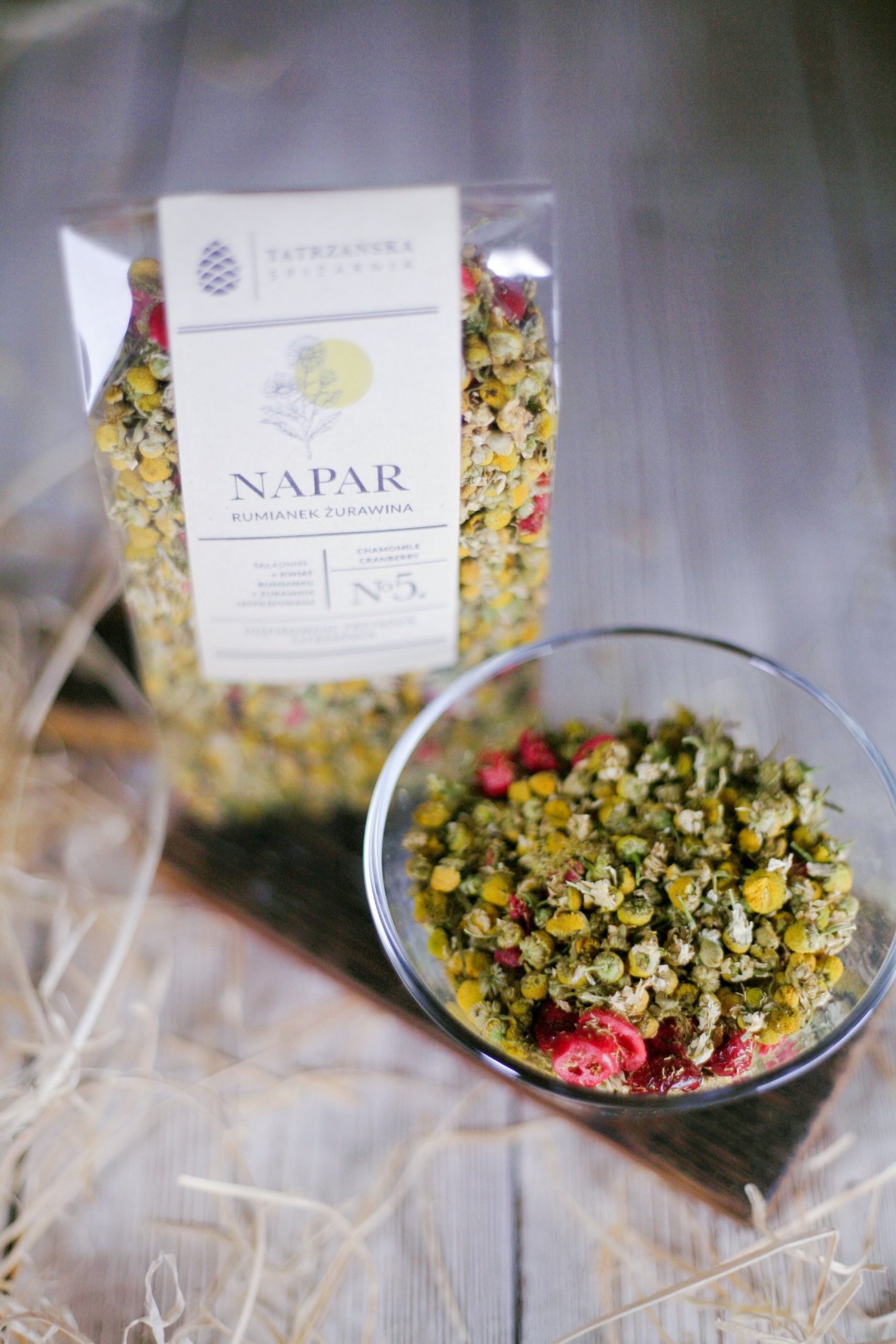 Napar Rumianek i Żurawina – łagodny napar ziołowy | Tatrzańska Spiżarnia