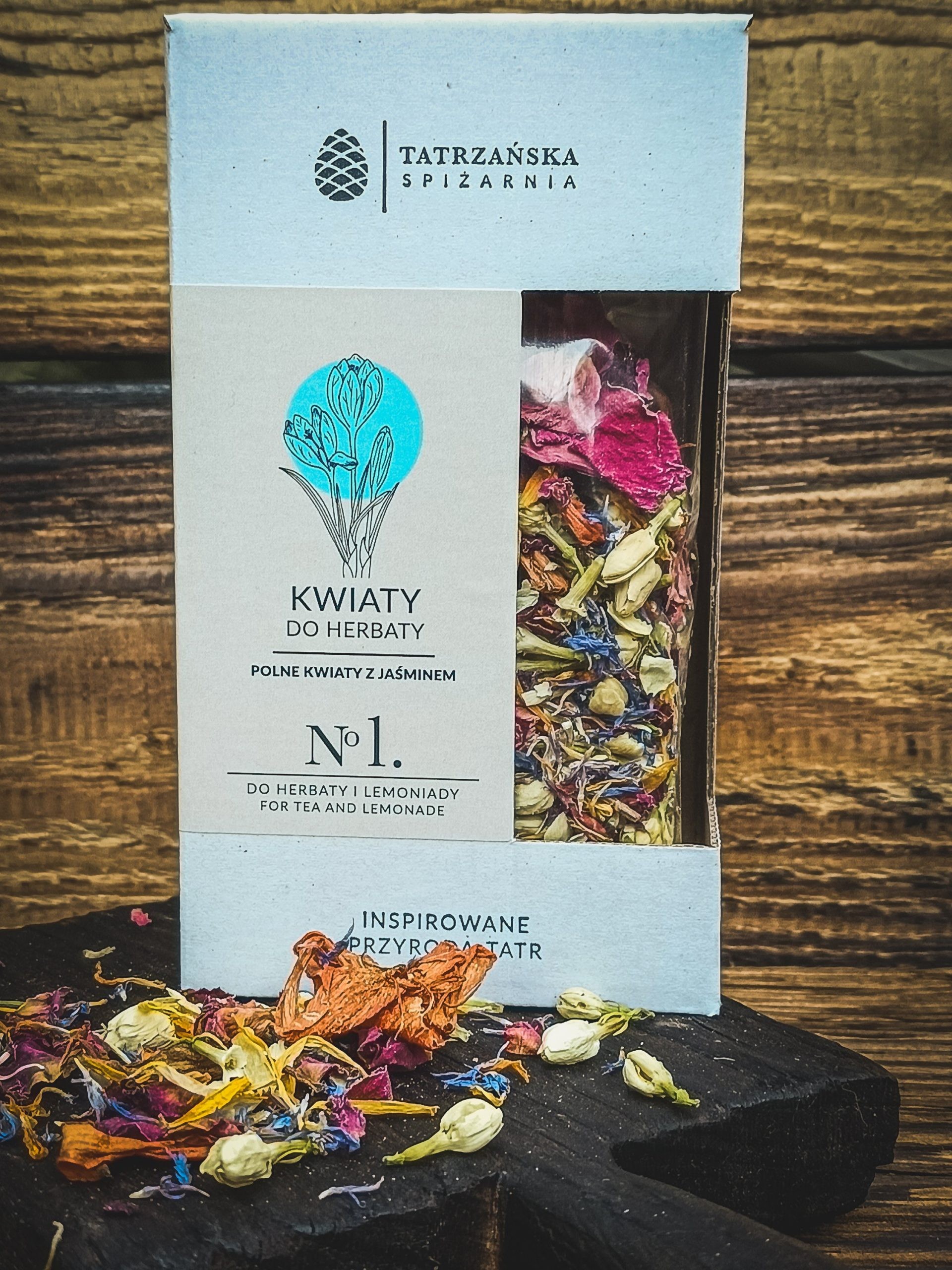 Kwiaty do herbaty – mieszanka jadalnych kwiatów | 20 g | Tatrzańska Spiżarnia