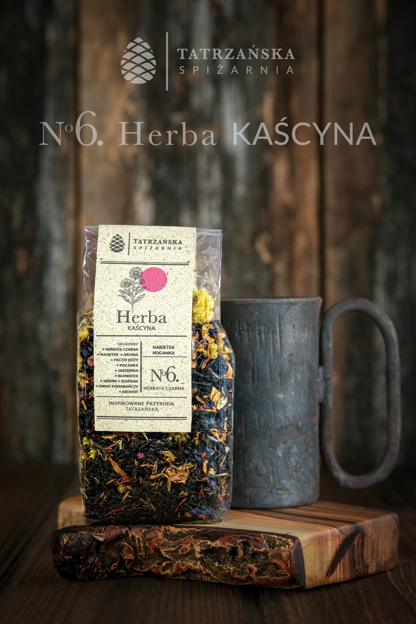 Herba Kaścyna – czarna herbata z kwiatami i owocami | 100 g