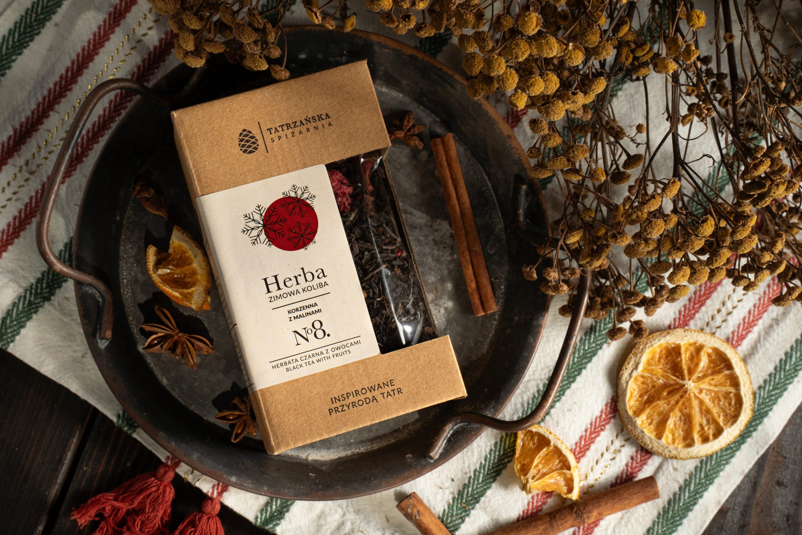 Herba Zimowa Koliba – czarna herbata rozgrzewająca | 100 g | Tatrzańska Spiżarnia